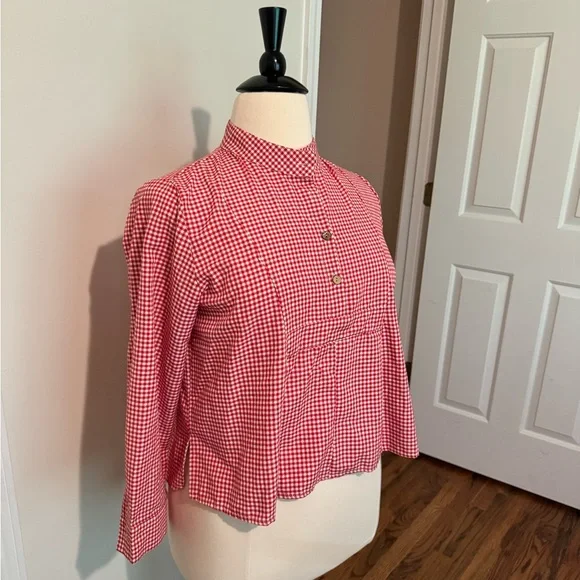 Unbranded. Size OXL. Red and white gingham. Mandarin collar 100% polyester - Picture 2 of 6